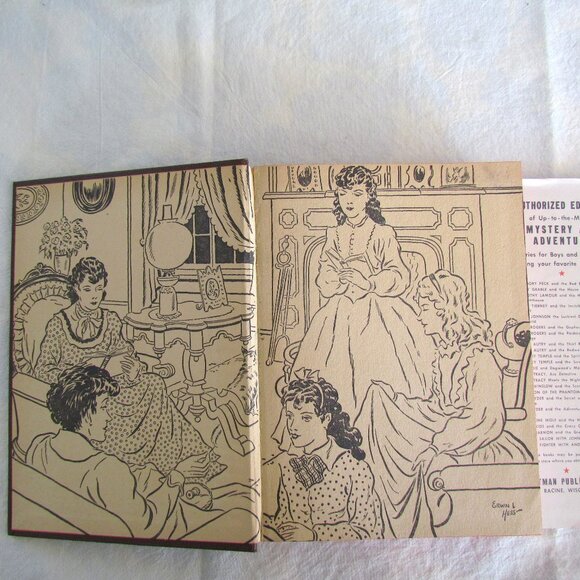 LITTLE WOMEN BOOK by LOUISA MAY ALCOTT, VINTAGE 1935 HC, WHITMAN #2134 ABRIDGED - Picture 3 of 11